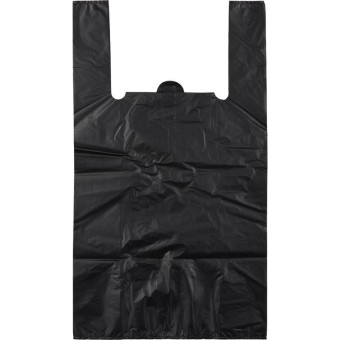 Пакет-майка Знак Качества ПНД усиленный черный 45 мкм (40+18x70 см, 50 штук в упаковке)