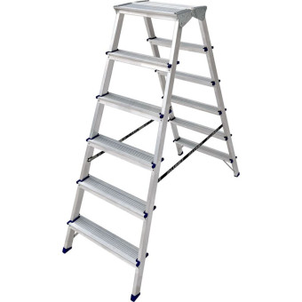 Стремянка алюминиевая двухсторонняя Алюмет ADK6206 6 ступеней