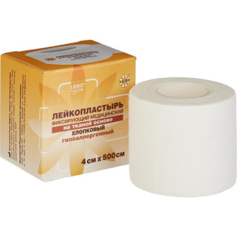 Пластырь фиксирующий Leiko Plaster 4x500 см тканная основа Пластырь фиксирующий Leiko Plaster 4x500 см тканная основа