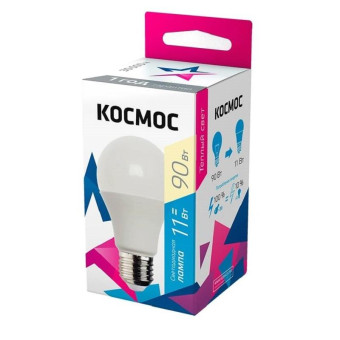 Лампа светодиодная Космос А 11Вт E27 3000К 940Лм 240В LkecLED11wA60E2730
