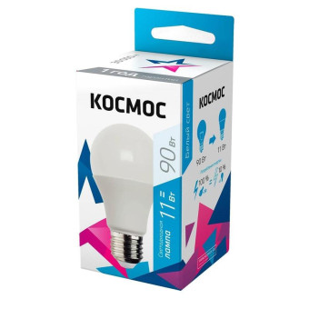 Лампа светодиодная Космос А 11Вт E27 4500К 940Лм 240В LkecLED11wA60E2745