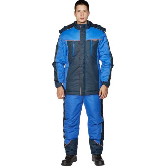 Куртка рабочая зимняя мужская Nайтстар Алькор со светоотражающим кантом синяя из ткани Lokker (размер 48-50, рост 182-188)