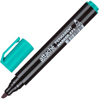 Маркер перманентный Attache 271 зеленый (толщина линии 2-5 мм) скошенный наконечник