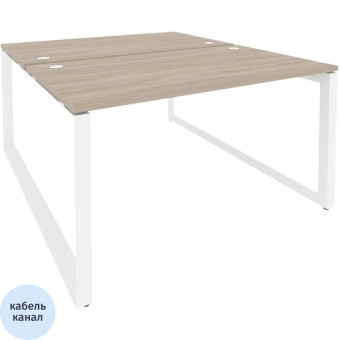 Рабочая станция на 2 рабочих места Onix-О (дуб аттик/белый, 1380х1635х750 мм)