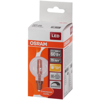 Лампа светодиодная Osram 5 Вт E14 (Р, 2700 К, 520 Лм, 220 В, 4058075230415)