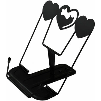 Подставка для книг Феникс+ Коты и сердечки металлическая чёрная