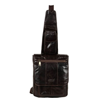 Сумка повседневная мужская Polar коричневая (1502)