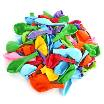 Шары надувные Веселый хоровод Прозрачные разноцветные 30 см (100 штук в упаковке)