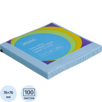 Стикеры Attache Simple 76х76 мм пастельные голубые (1 блок на 100 листов)