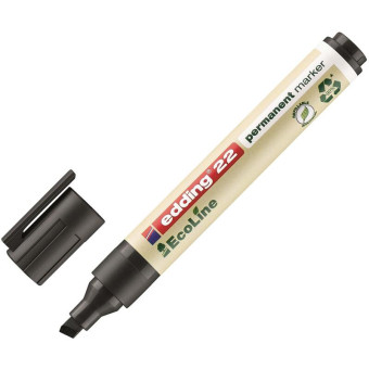Маркер перманентный Edding Eco E-22/1 черный (толщина линии 1-5 мм) скошенный наконечник
