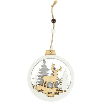 Елочная игрушка Miland Зимняя опушка пластик разноцветный (диаметр 10 см)