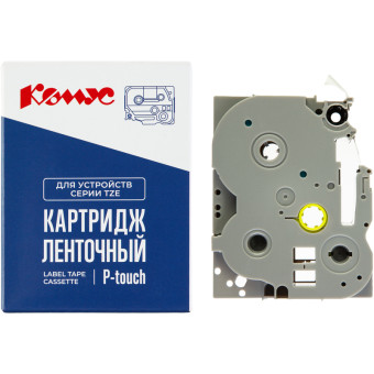 Картридж Комус TZE-541 для принтера этикеток Brother (18 мм х 8 м, цвет ленты синий, шрифт черный)