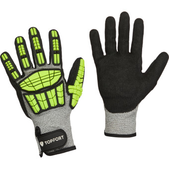 Перчатки защитные противоударные от порезов TOPFORT Сполдер Хит F XL