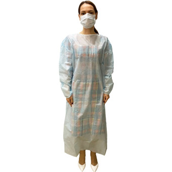 Халат одноразовый хирургический стерильный рукав-резинка размер 50-52 40 г/кв.м