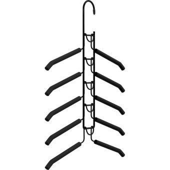 Вешалка-плечики универсальное CLH-201 дерево/металл черная (размер 48-50, 5 штук в упаковке)