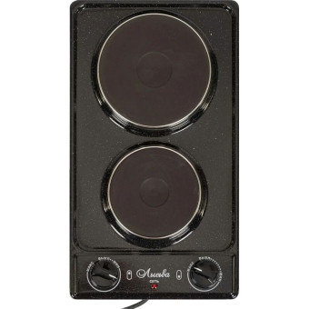 Плита электрическая Лысьва ЭПБ 22 узкая чёрная/рябчик (эмаль, 2  конфорки)