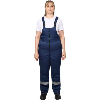 Полукомбинезон рабочий зимний женский з32-ПК синий из ткани грета (размер 60-62, рост 158-164)