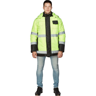 Куртка рабочая зимняя мужская 344-КУ с СОП черная/лимонная из ткани кошачий глаз (размер 56-58, рост 170-176) Куртка рабочая зимняя мужская 344-КУ с СОП черная/лимонная из ткани кошачий глаз (размер 56-58, рост 170-176)