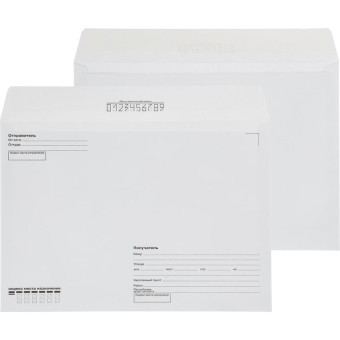 Конверт Attache Economy С4 90 г/кв.м Куда-Кому белый стрип (250 штук в упаковке)