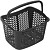 Корзина покупательская Комус Мебель пластик чёрная с чёрной ручкой