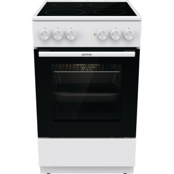 Плита электрическая Gorenje GEC5A41WG стандартной ширины белая  (стеклокерамика, 4 конфорки, 62 литра)
