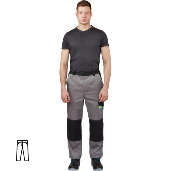 Брюки рабочие летние мужские л27-БР светло-серые/серые (размер 56-58, рост 170-176)