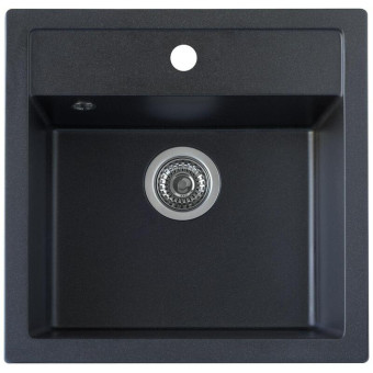 Мойка врезная Юкинокс Dvina-10, с сифоном, Черный