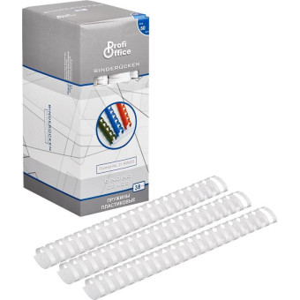 Пружины для переплета пластиковые ProfiOffice 38 мм белые (50 штук в упаковке)