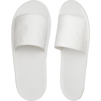 Тапочки одноразовые спанбонд открытый мыс подошва Эва 3 мм белые Стандарт 100 пар в упаковке