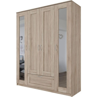 Шкаф комбинированный Сириус 2.02.01.042.3 с двумя зеркалами (дуб сонома, 1560х502х1900 мм)