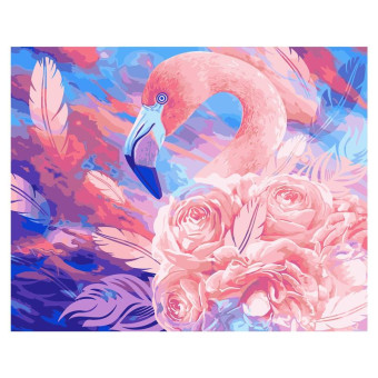 Картина по номерам Фрея Розовый фламинго