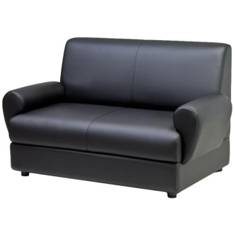 Диван двухместный Матрикс черный (искусственная кожа)