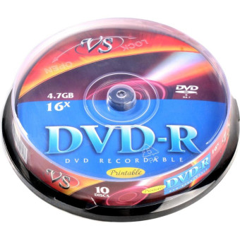 Диск DVD-R VS 4.7 ГБ 16x cake box VSDVDRIPCB1001 (10 штук в упаковке) Диск DVD-R VS 4.7 ГБ 16x cake box VSDVDRIPCB1001 (10 штук в упаковке)