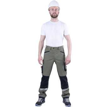 Брюки рабочие летние мужские Корпорация с СОП хаки/чёрные (размер 44-46,  рост 170-176)