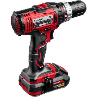 Дрель-шуруповерт безударная аккумуляторная Зубр ДШЛ-185-22 18 В Li-ion 2 АКБ 2 Ач+ЗУ