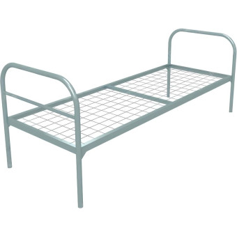 Кровать одноярусная Бюджет + металлическая (серый, 909х720х1966 мм)