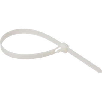 Хомут (стяжка) пластиковый TOPFORT 250х7.2 мм белый многоразовый 100  штук