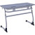 Стол ученический двухместный Smarty с закругленными углами столешницы  (серый/серый, рост 5-7, комплект из 2 штук)