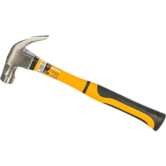 Молоток-гвоздодер столярный Вихрь с двухкомпонентной рукояткой 450 г (73/6/8/8)