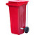 Контейнер-бак мусорный 120 л на колёсах с крышкой пластик красный  (99.7x48x55 см)