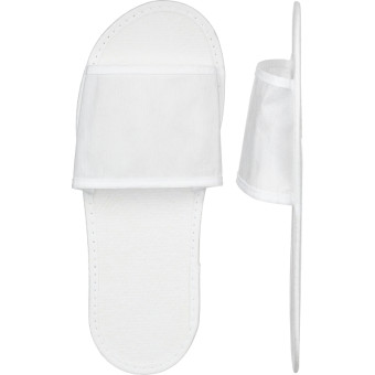 Тапочки одноразовые Спанпро МЭФ2-1 махровые открытый мыс подошва 2 мм  белые (100 пар в упаковке)