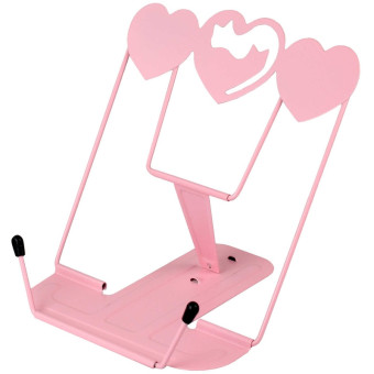Подставка для книг Феникс+ Коты и сердечки металлическая розовая