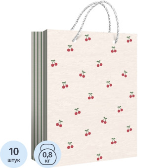 Пакет подарочный ламинация Хорошо Вишня (18x13.5x6 см)