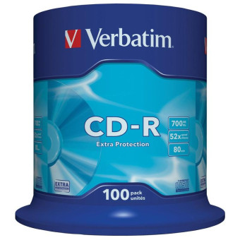 Диск CD-R Verbatim 700 МБ 52x cake box 43411 (100 штук в упаковке)