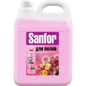 Средство для мытья пола Sanfor Ультра Блеск Цветочный фреш 5 л универсальное