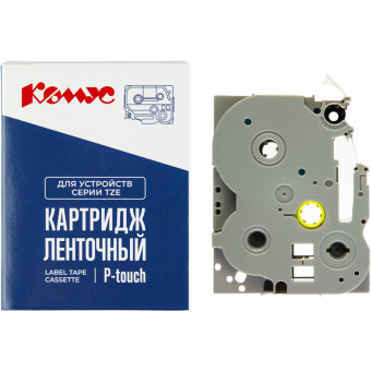 Картридж Комус TZE-213 для принтера этикеток Brother (6 мм х 8 м, цвет ленты белый, шрифт синий)