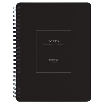 Тетрадь общая Be Smart Notes А5 80 листов в клетку на спирали (обложка черная, матовая ламинация)