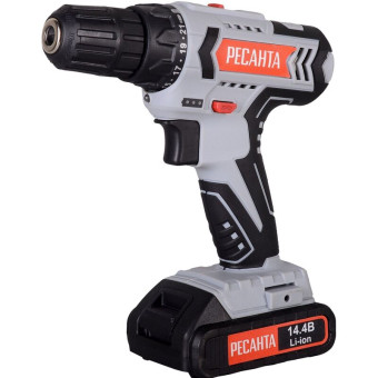 Дрель-шуруповерт аккумуляторная Ресанта ДА-14-2ЛК 2 АКБ х Li-ion (14В, 2 Ач)+ЗУ в кейсе (75/14/4)