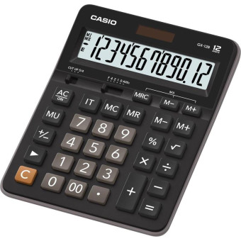 Калькулятор настольный ПОЛНОРАЗМЕРНЫЙ Casio GX-12B 12-разрядный черный