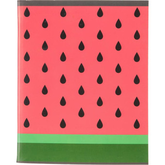 Тетрадь общая №1 School Арбуз А5 96 листов в клетку на скрепке обложка с  рисунком ВД-лак